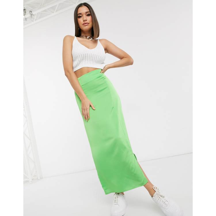 Alexa satin cheap maxi skirt