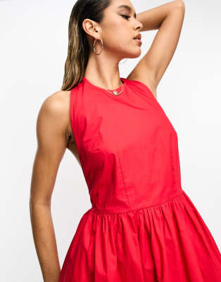 Never Fully Dressed backless midaxi dress with pockets in red