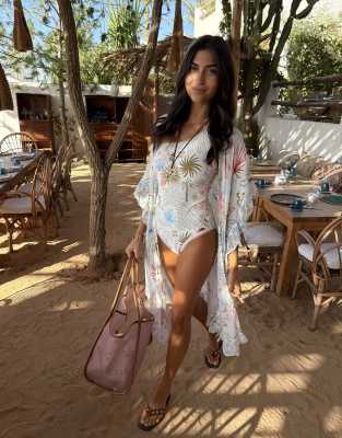 Never Fully Dressed Beach Kimono Cover Up In White