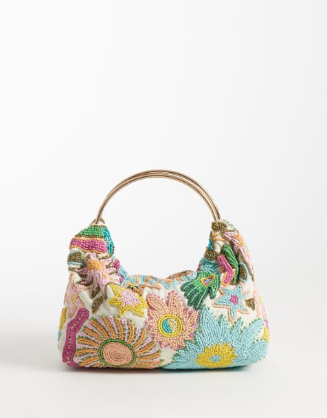 Never Fully Dressed beaded metal handle bag in star print - view 1