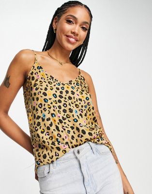 Never Fully Dressed cami top co-ord in leopard confetti print