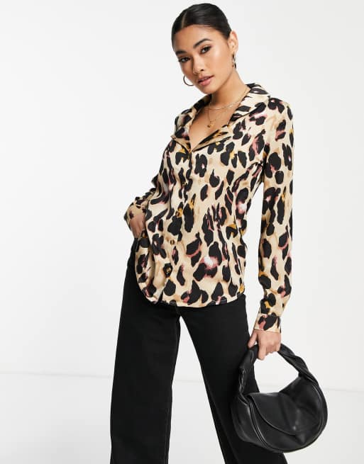Never Fully Dressed - Camicia con stampa leopardata in coordinato
