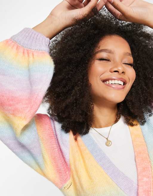 Cardigan Kimono Rainbow Imprimé Arc-en-ciel – Taille Régulière, Neuf Avec étiquettes