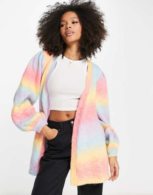 Never Fully Dressed - Cardigan in maglia multicolore arcobaleno