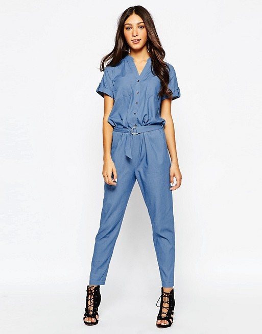 Never Fully Dressed | Never Fully Dressed Chambray Jumpsuit with D Ring ...