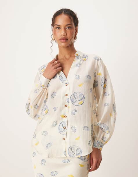 Never Fully Dressed - Chemise d'ensemble décontractée avec imprimé huître et citron - view 1