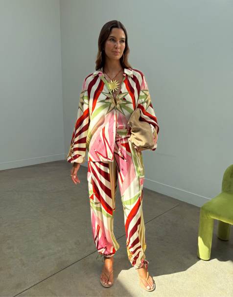 Never Fully Dressed Cirque cargo pants in all-over multi print - part of a set - view 1