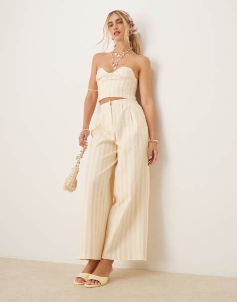 Never Fully Dressed co-ord in butter yellow stripe - view 1