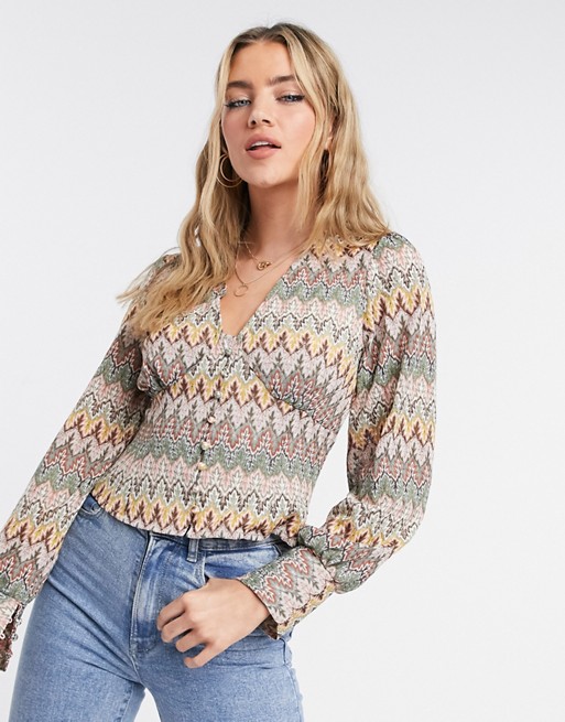 Never Fully Dressed contrast crochet knitted cardi in multi