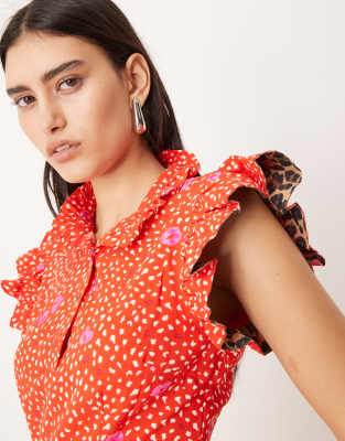Never Fully Dressed Contrast Sleeve Midaxi Dress In Red