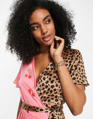 Coast animal contrast wrap dress hotsell