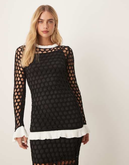 white christmas dresses Crochet Manor Amelia Mini Dress main image 0