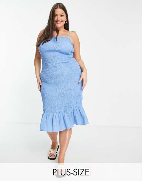 Never Fully Dressed Curve blue strappy jojo maxi dress - view 1
