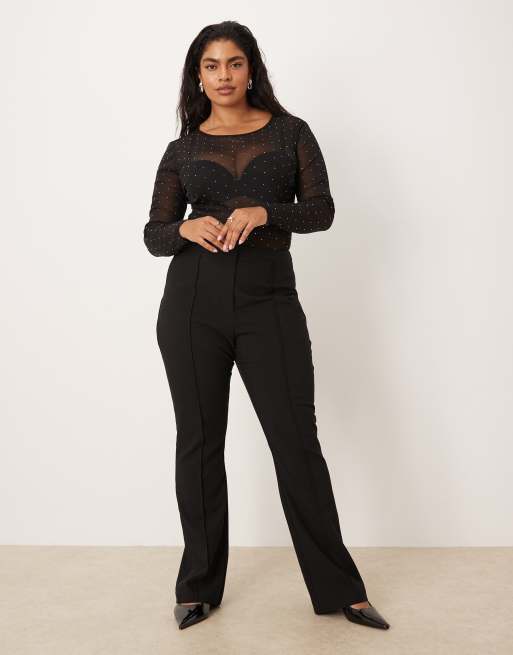 トップス HILLDA Cross Hotfix Long Sleeve Black Never Fully Dressed Curve hotfix embellished long sleeve