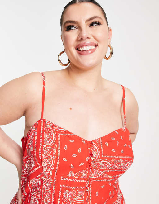 Plus size 2025 red bandana dress