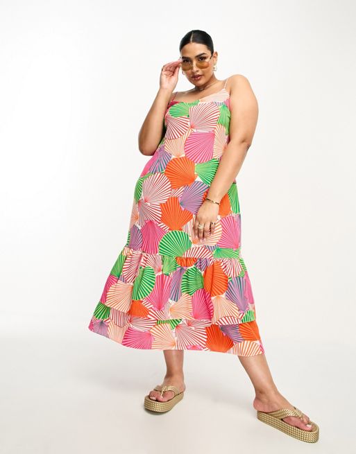 Never Fully Dressed Curve Summer Shell Strappy Frida Midi Dress Asos