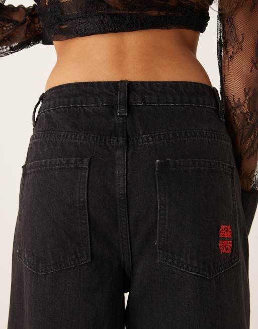 Never Fully Dressed – Czarne jeansy palazzo z szerokimi nogawkami, 4 z 5
