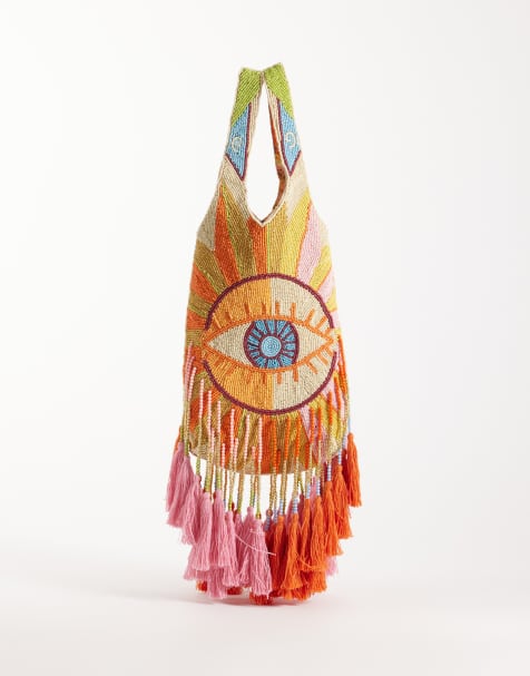 Never Fully Dressed dolce vita beaded eye bag with tassels - view 1
