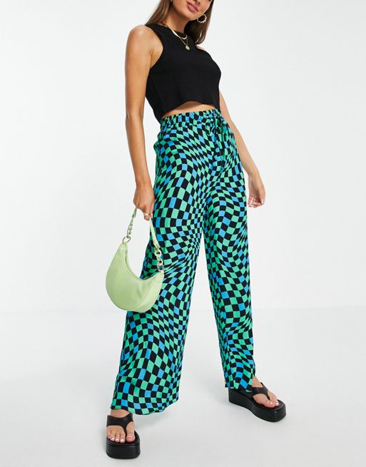 Never Fully Dressed Elissa warped checkerboard pants in multi (part of ...
