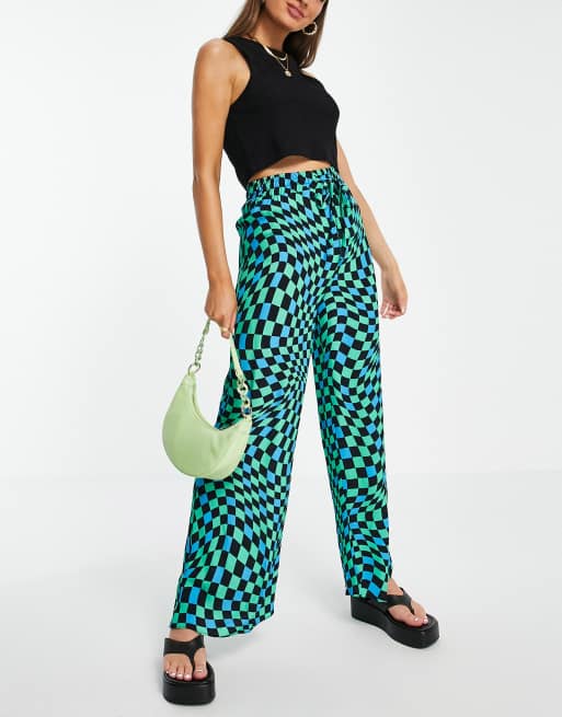 Never Fully Dressed Elissa warped checkerboard pants in multi (part of ...