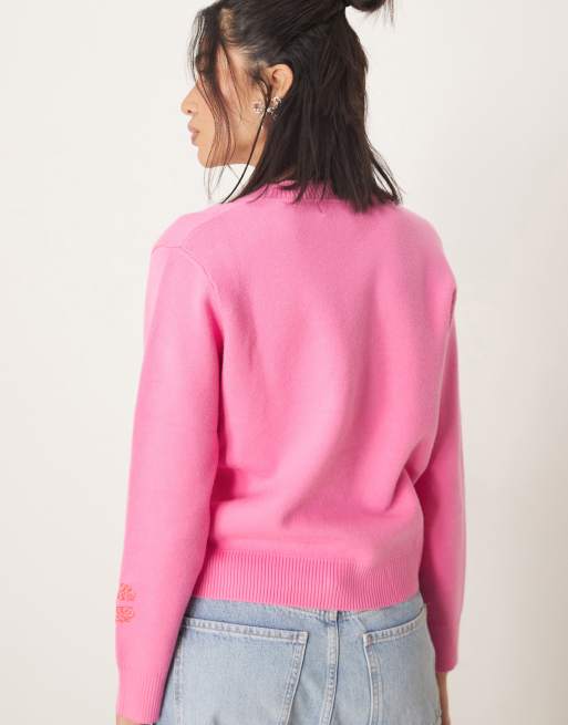 strapless open back dress Never Fully Dressed Pink Hearts Cardigan
