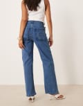 [Never Fully Dressed] Never Fully Dressed embroidered high waist denim jeans in blue 10 Denim