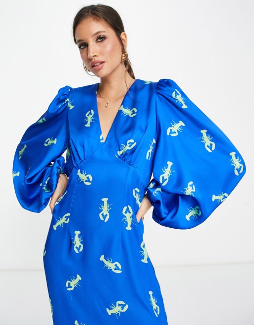 blue lobster dress Lobster Trellis Johanna Caftan