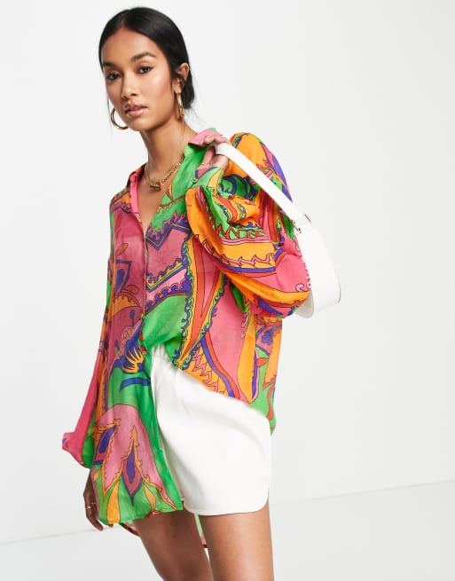 Never Fully Dressed Foxy oversized shirt in multi (part of a set)