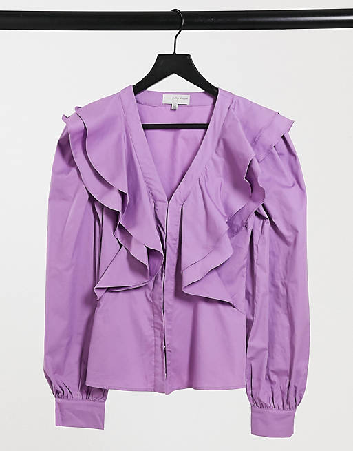 Never Fully Dressed Frill Shirt in Lilac