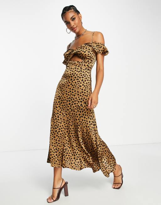 Leopard cut hot sale out dress