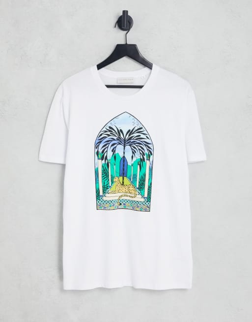 Never Fully Dressed Gaia printed t-shirt in white