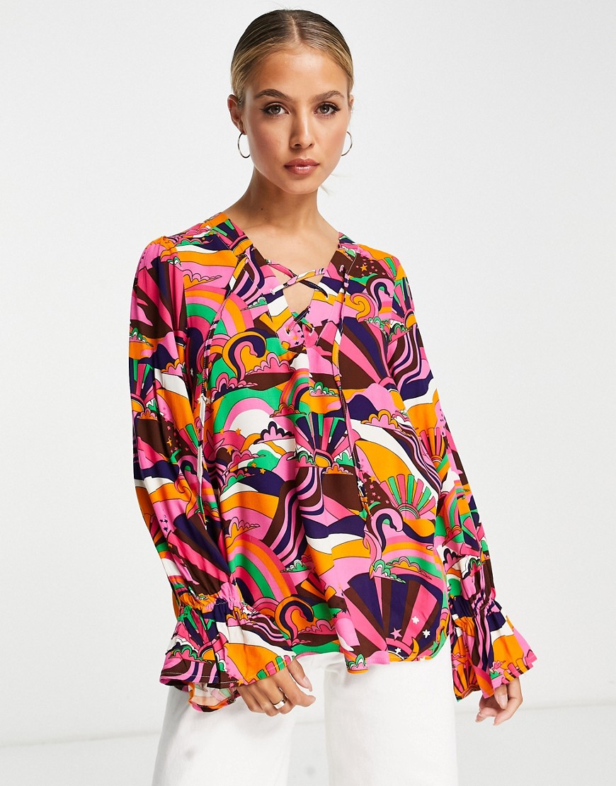 Never Fully Dressed happy place blouse-Multi