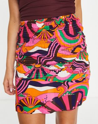 Never Fully Dressed happy place shirred mini skirt - ASOS Price Checker