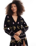 [Never Fully Dressed] Never Fully Dressed Havana cardigan in black (part of a set) L Black