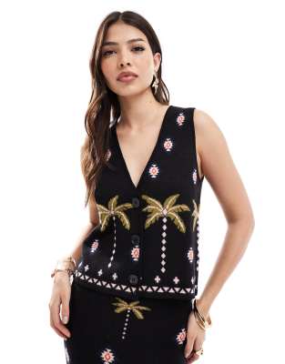 Never Fully Dressed Havana waistcoat in black (part of a set)