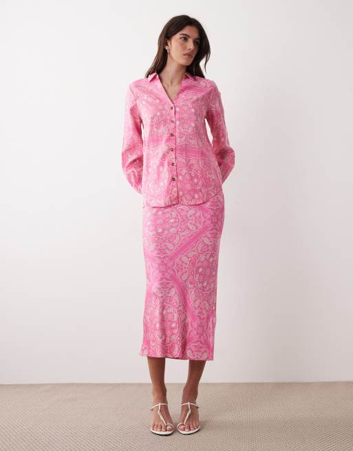 Never Fully Dressed – Hemdbluse mit rosa Paisleymuster, Kombiteil, 2 von 4