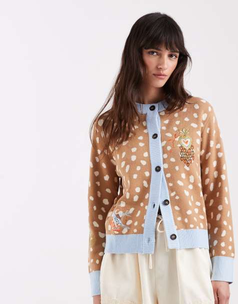 Never Fully Dressed Hollie cardigan in brown deer print - view 1