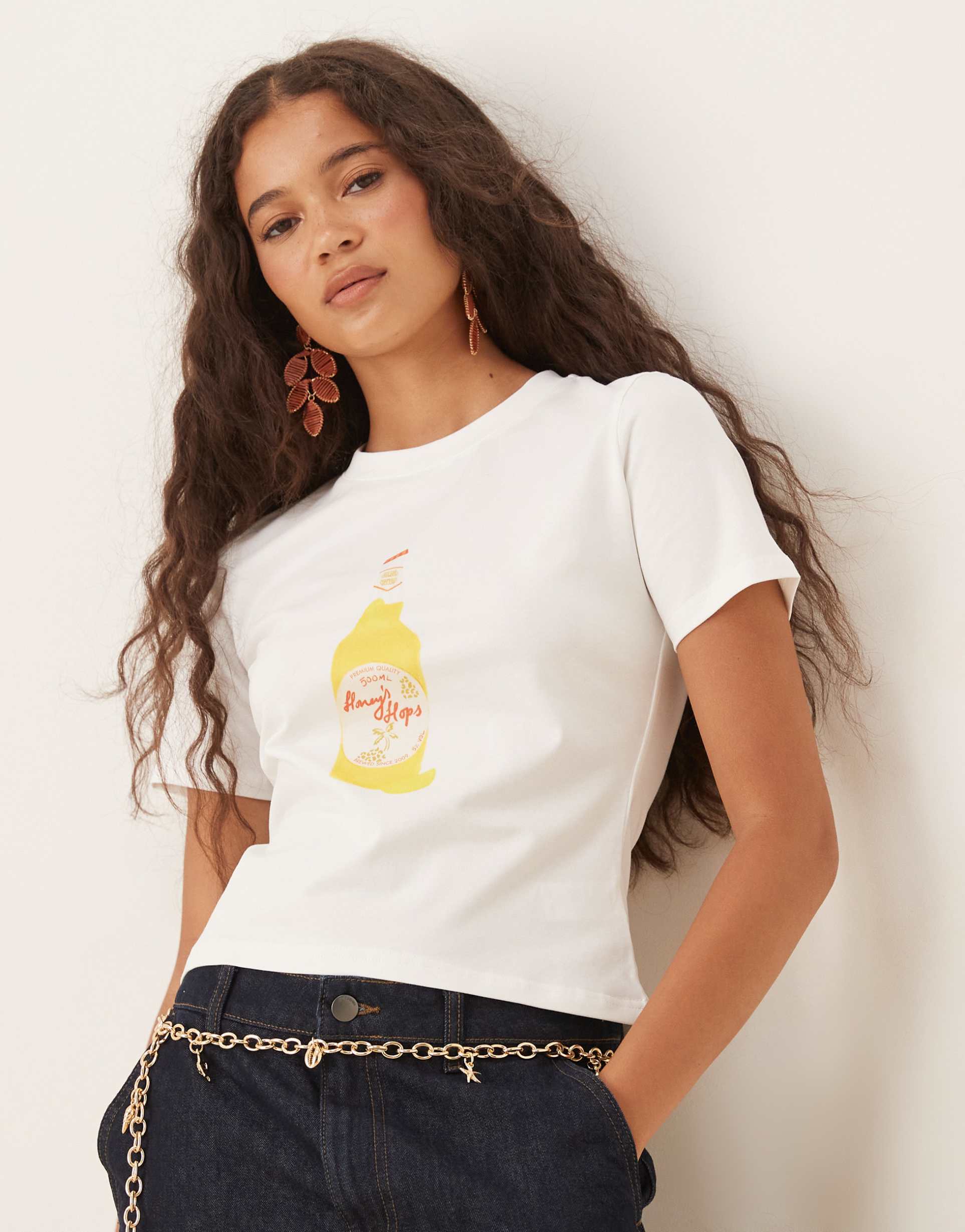 never fully dressed honey baby tee in white