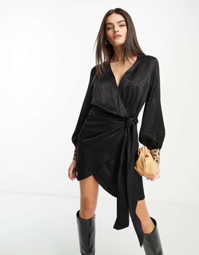 Never Fully Dressed - jacquard mini dress in black