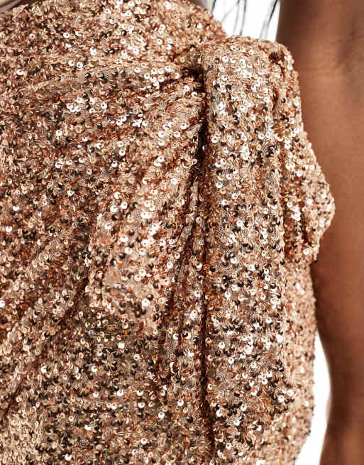 Never Fully Dressed Jaspre sequin mini skirt in gold | ASOS