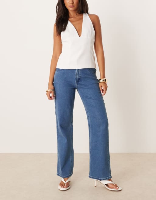 Never Fully Dressed - Jeans a vita alta ricamati blu, 5 di 5
