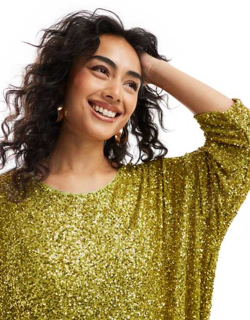never fully dressed green sequin dress Olive Sequin Mini Vienna Petite – Never Fully Dressed main image 0