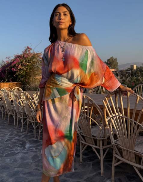 Never Fully Dressed - Jem - Oversized midaxi jurk met abstracte print in ombre - view 1