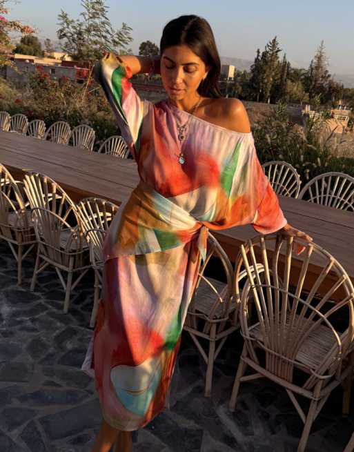Never Fully Dressed - Jem - Vestito al polpaccio oversize con stampa astratta sfumata, 2 di 3