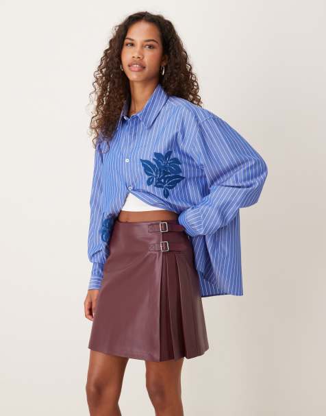 Never Fully Dressed kilt mini skirt in wine - view 1