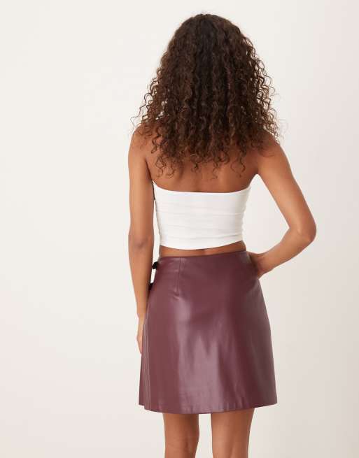 Never Fully Dressed kilt mini skirt in wine, 4 of 5