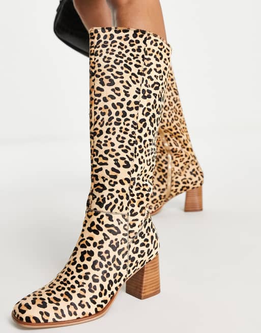 Leopard skin store boots uk