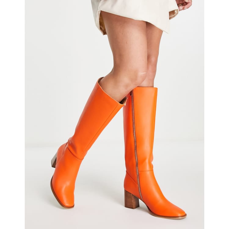 Orange store boots womens