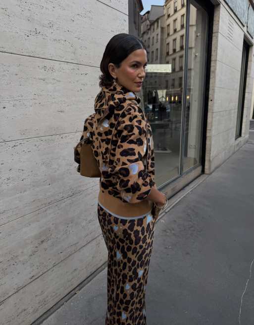 Never Fully Dressed knit button down cardigan in leopard print, 3 of 4