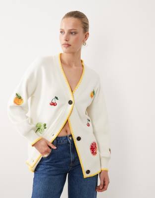 Never Fully Dressed Knit Fruit Cardigan In Multi